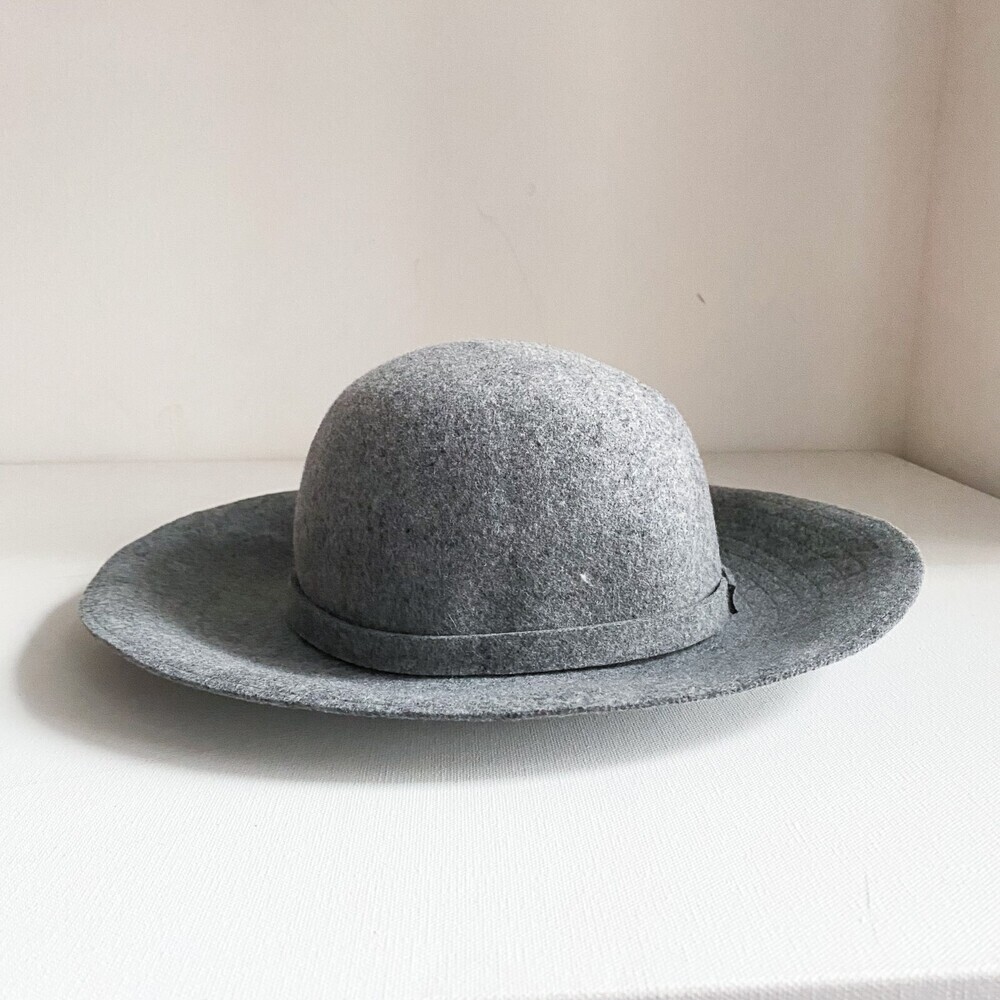 Holt Renfrew Grey wool Floppy Brim Boho Hat Italy M - Picture 3 of 7